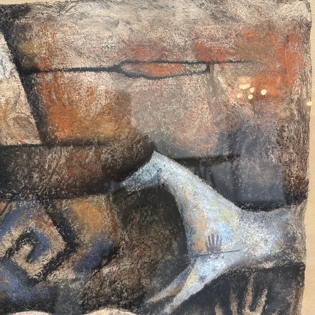 Brown Monica Stobie “Twilight Ponies” Pastel on Bark Paper, 1993 For Sale - Image 8 of 12