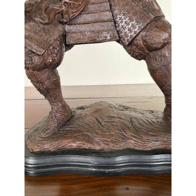 Japanese Bronze Samurai Warrior Sculpture With Spear, Early 20th Century For Sale - Image 13 of 16