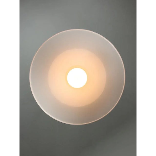 Italian Space Age White Acrylic Glass Saucer Pendant Lamp, 1970s For Sale - Image 10 of 12