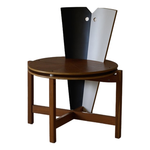 James Evanson Masque Chair, Mahogany & Laminate, Mid-Century, 1987 For Sale
