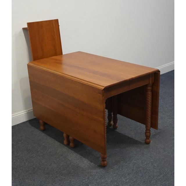 Willett Furniture Solid Cherry Traditional Duncan Phyfe Style 86" Drop Leaf Dining Table W. Rope Twist Legs For Sale - Image 10 of 10