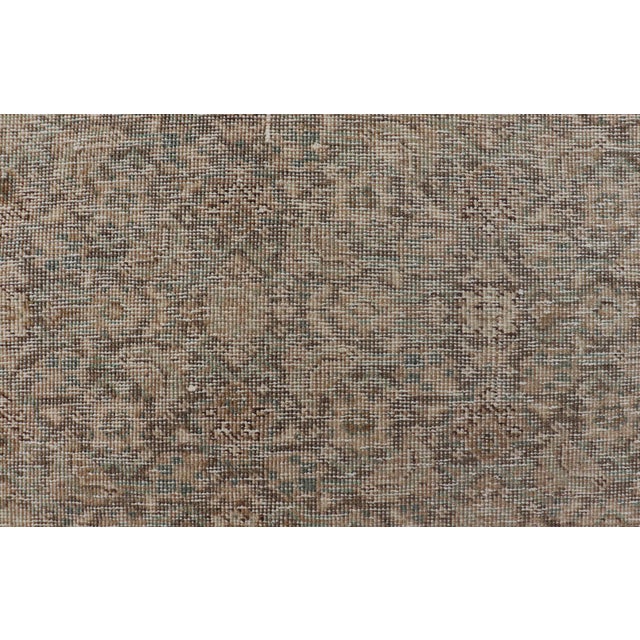 Light Green, Brown & Tan Persian Tabriz Antique Rug in All Over Herati Design 7'10 X 11'10 For Sale - Image 4 of 16