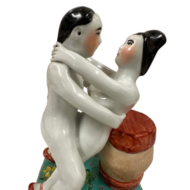 Antique Chinese Erotic Porcelain Figurine (Spring Palace Paintings) For Sale - Image 12 of 12