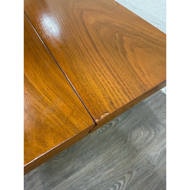 Vintage Mid Century Modern Walnut Convertible Dining and Coffee Trestle Table For Sale - Image 14 of 18