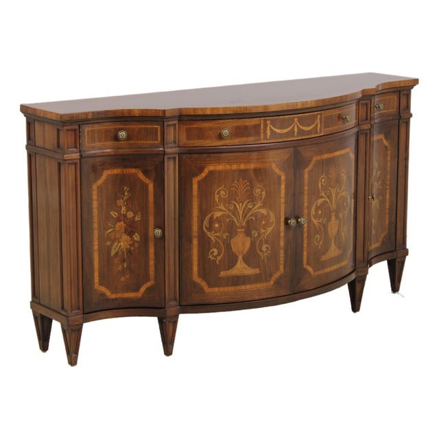 Karges Walnut Inlaid 1 Drawer Server Cabinet For Sale