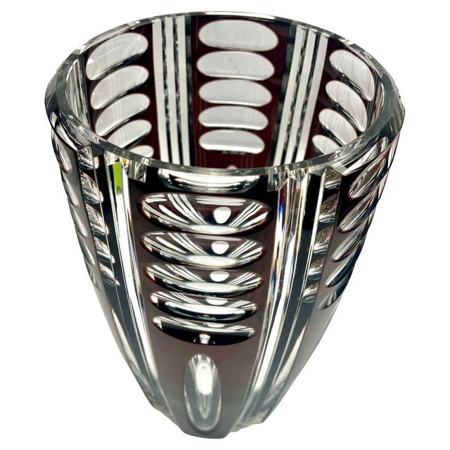 Crystal Vase from Val Saint Lambert, Belgium, 1950s For Sale - Image 3 of 10