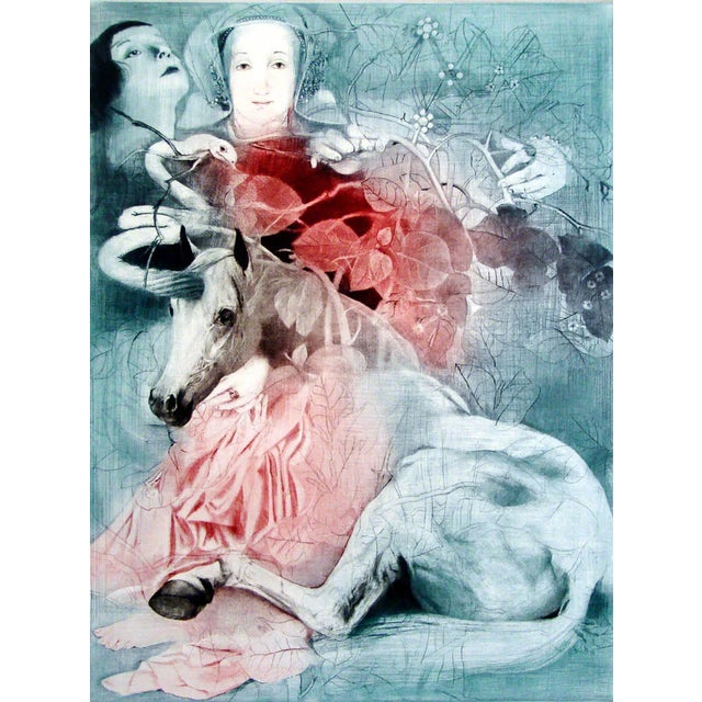 "The Transformation of the Unicorn" 1989 Original Limited Edition Mezzotint by G. H. Rothe Hand signed& titled and...