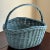 Vintage Cornflower Blue Market Basket For Sale In Baltimore - Image 6 of 11