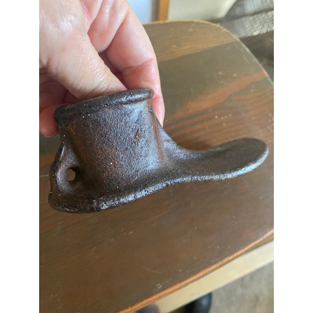 Antique Iron Shoe Last Wall-Hung Decor / Paper Weight For Sale - Image 4 of 7