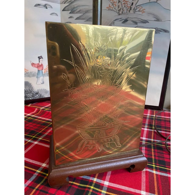 Hollywood Regency 1970s Brass Box Lamps With White Lamp Shades - a Pair For Sale - Image 3 of 9