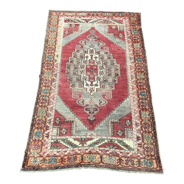 1960s Vintage Turkish Red Rug For Sale