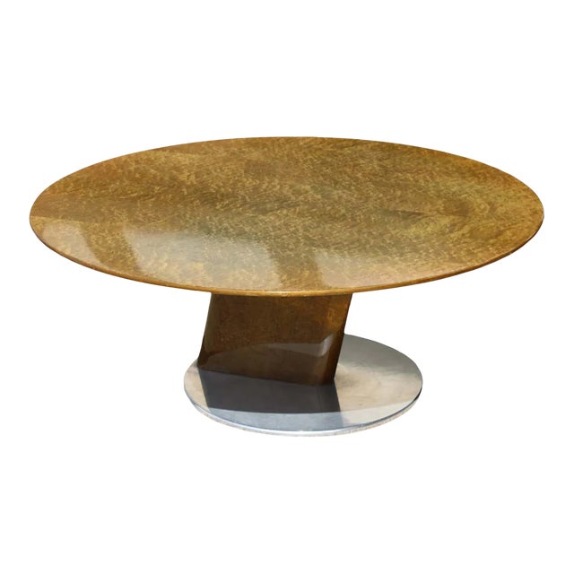 1980s Coffee Table With Lacquered Birdseye Maple Attrib. To Saporiti For Sale