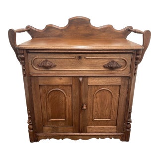 Antique Oak Washstand Cabinet For Sale