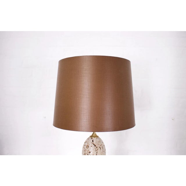 Mid-Century Modern Travertine Ostrich Egg Table Lamp For Sale - Image 3 of 7