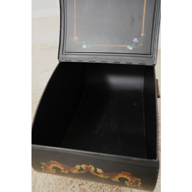 1990s Toleware Paint Decorated Decorative Coal Bin For Sale - Image 5 of 11