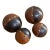 Late 20th Century Brass Studded Leather Clad Wood Decorative Balls Spheres Orbs- Set of 4 For Sale