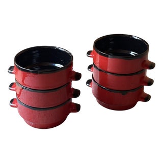 Vintage West German Pottery Soup Crocks, 1960, Set of 6 For Sale