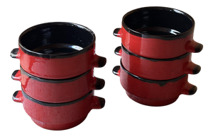 Vintage West German Pottery Soup Crocks, 1960, Set of 6