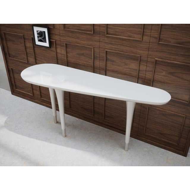 Delphine Console Table with Popular Gray Lacquer Finish by Ultramobili For Sale - Image 9 of 12