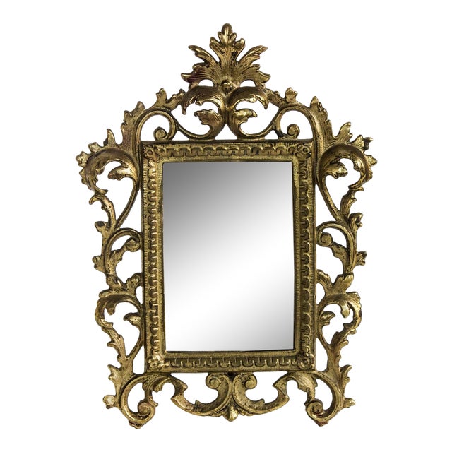 Hollywood Regency Gold Tole Scrolled Picture Frame For Sale