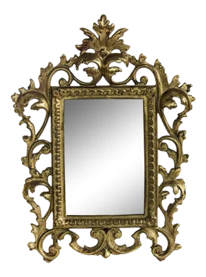 Hollywood Regency Gold Tole Scrolled Picture Frame