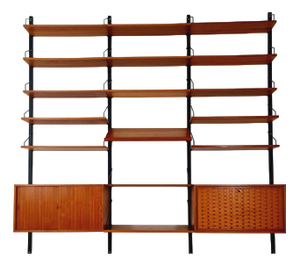 Large Mid-Century Modern Danish Teak Wall Unit by Poul Cadovius for Cado, Denmark, 1960s