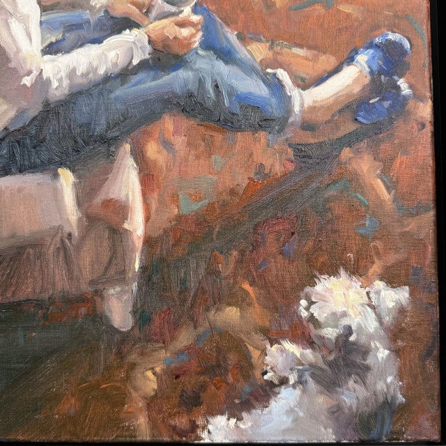 Portraiture Original Oil Impressionist Painting "Morning Warm Up" For Sale - Image 3 of 6