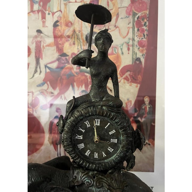 Vintage Maitland Smith Bronze Verdigris Elephant Clock Sculpture - Art ...