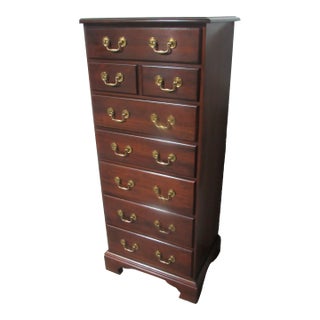 1980s Mahogany Lingerie Chest of Drawers Narrow Nice For Sale