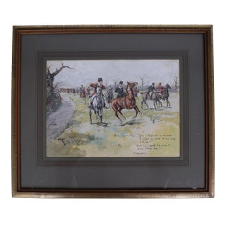 She and He Fox Hunt Scene Watercolour by George Finch Mason For Sale
