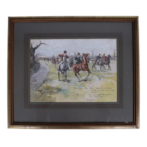She and He Fox Hunt Scene Watercolour by George Finch Mason