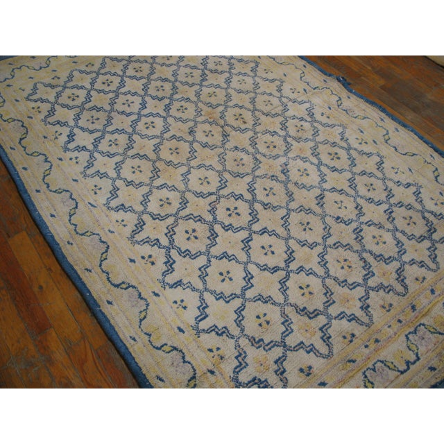 Early 20th Century N. Indian Agra Cotton Carpet ( 4' x 6'2" - 122 x 188 ) Hand Knotted Pile 1920s Ivory Beige Cream White...