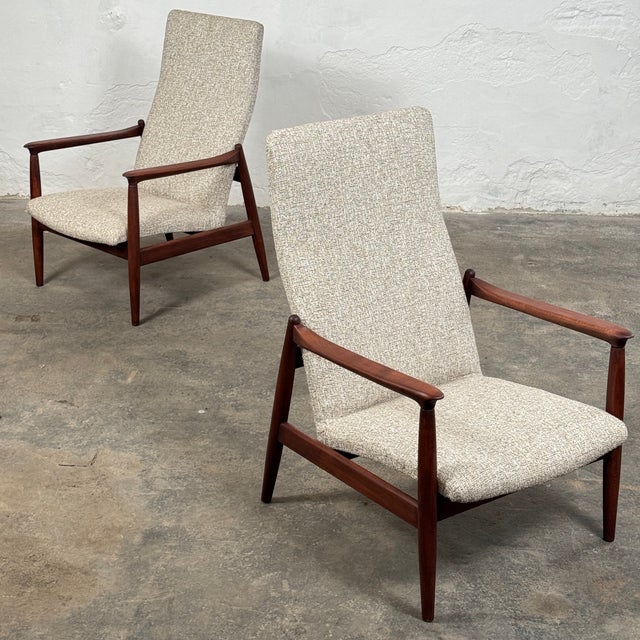 Mid-Century Modern GFM-64 High Back Lounge Chairs by Edmund Homa, 1960s, Set of 2 For Sale - Image 3 of 14