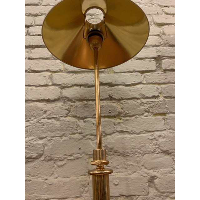 1980s Small Brass Telescoping Table Lamp For Sale - Image 4 of 7