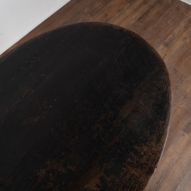 19th Century Swedish Black Painted Oak Oval Side Table For Sale - Image 6 of 17