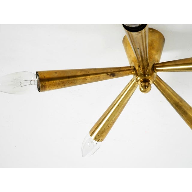 Mid-Century Modern Sputnik Brass Ceiling Lamp with Five Arms, 1950s For Sale - Image 15 of 18