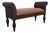 Vintage Boho Woven Rattan Wicker Scroll Arm Upholstered Bench For Sale