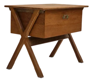 Vintage Scandinavian Side Table with Drawer in Oak and Teak, 1970s