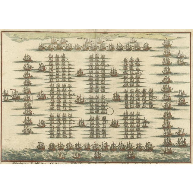 Antique Print of the Fleet of William Iii of Orange by Merian c.1700 For Sale - Image 6 of 6