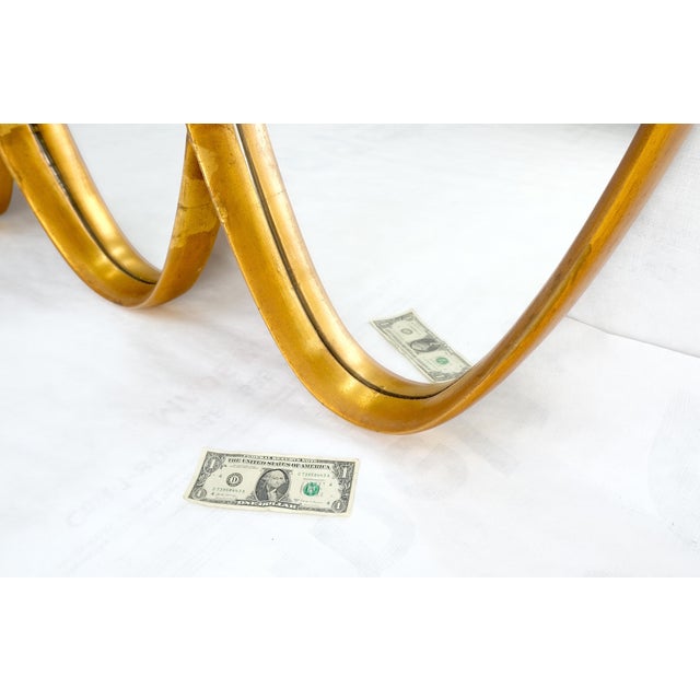 Mid-Century Modern Tripple Overlapping Carved Wood Ovals Gold Gilt Wall Mirror For Sale - Image 10 of 11