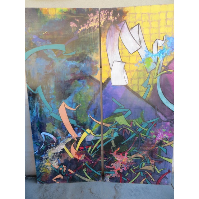 "The Loss of Fauna" Contemporary Abstract Diptych Painting - a Pair For Sale In Los Angeles - Image 6 of 10