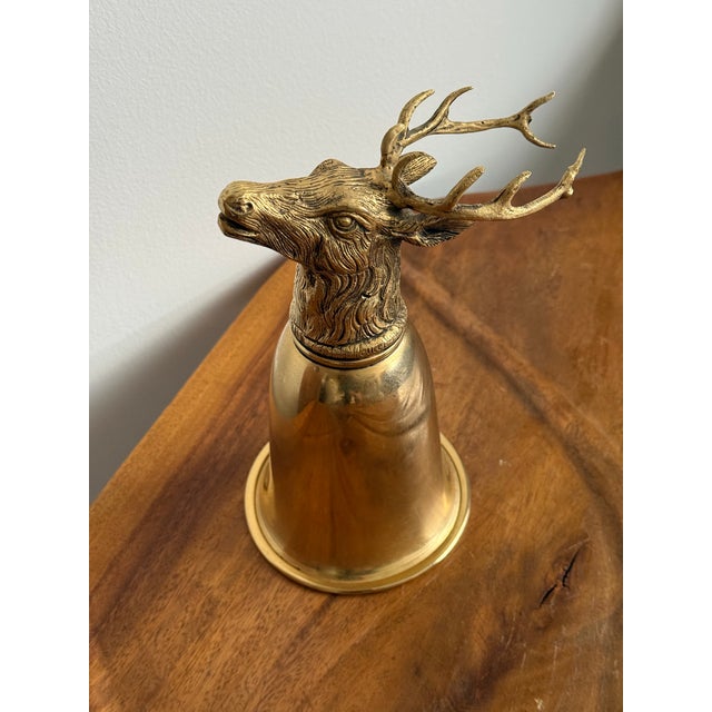Brass 1970s Gucci Deer Stag Brass Stirrup Cup For Sale - Image 8 of 11