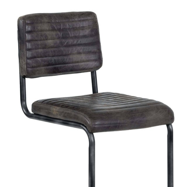 Regina Andrew Dylan Leather Bar Stool, Ebony - Set of 2 For Sale - Image 4 of 8