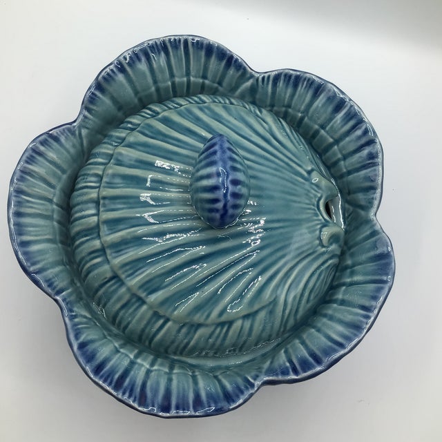 Blue Olfaire Portugal Cabbage Soup Tureen With Ladle For Sale - Image 8 of 12