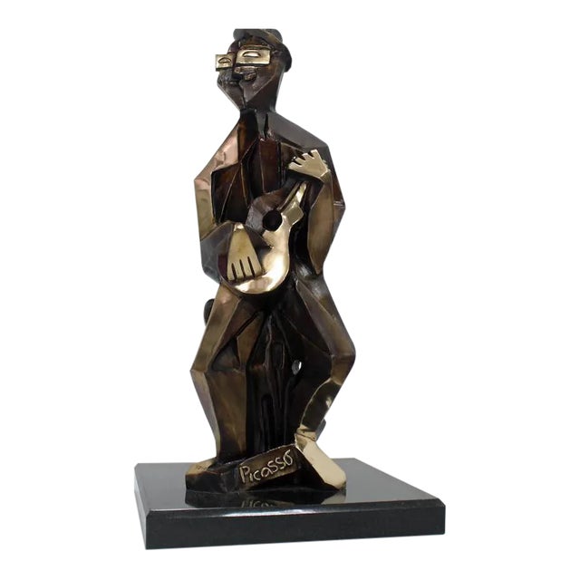 Mid-Century Modern Picasso Bronze Guitarist Sculpture For Sale - Image 10 of 10