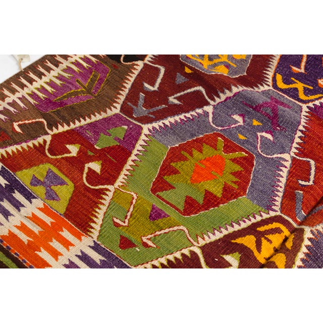 Mid 20th Century Handwoven Large Diamond Medallion Tribal Rug For Sale - Image 9 of 10