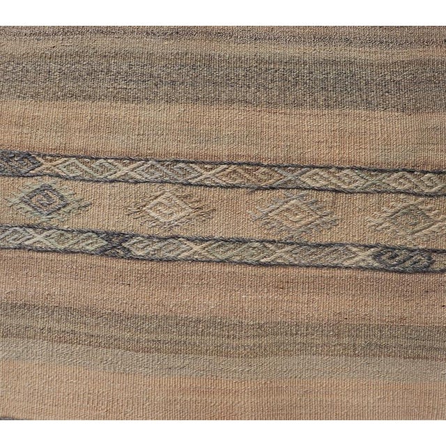 Early 20th Century Vintage Turkish Kilim Runner With Earthy Tones and Intricate Geometric Designs 2'6 X 6'8 For Sale - Image 5 of 10