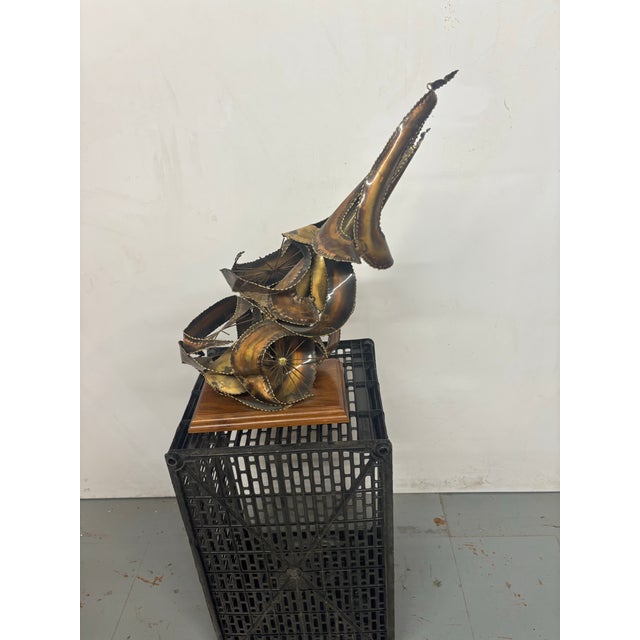 Late 20th Century Vintage Brass Brutalist Piece of Art For Sale - Image 5 of 10