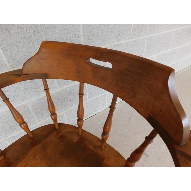 Brown Ethan Allen Heirloom Nutmeg Captain Windsor Arm Chair 10-6531 For Sale - Image 8 of 14