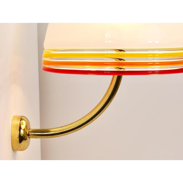 Febo Wall Lamps Sconces in Brass & Murano Glass by Roberto Pamio for Leucos, Italy, 1970s, Set of 2 For Sale - Image 11 of 18